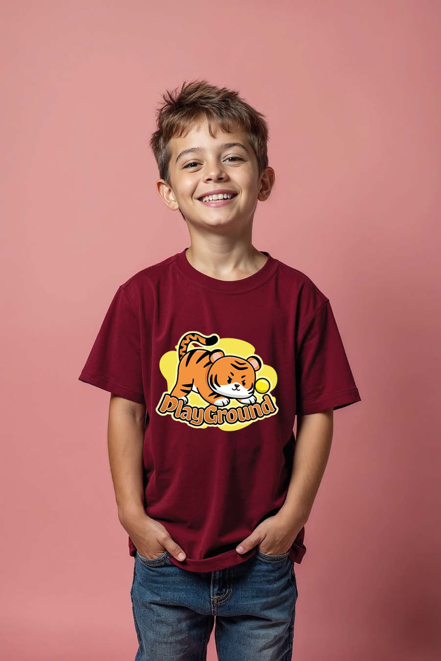 Thumbnail: Playground Comfortable Typography Print T-Shirt for Kids – Quote Print Design