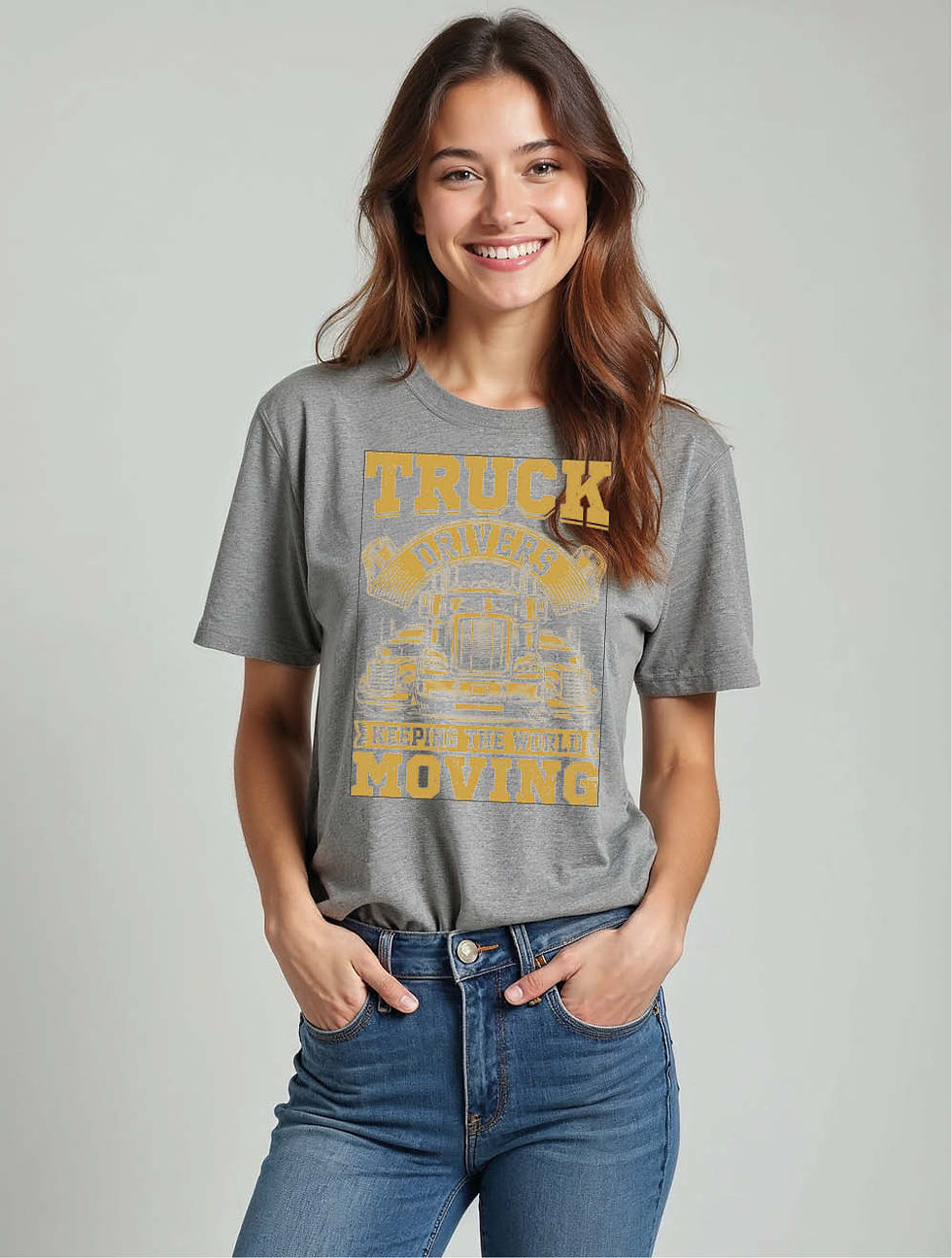 Thumbnail: Truck driver moving Stylish Women’s Typography T-Shirt – Hot Deal