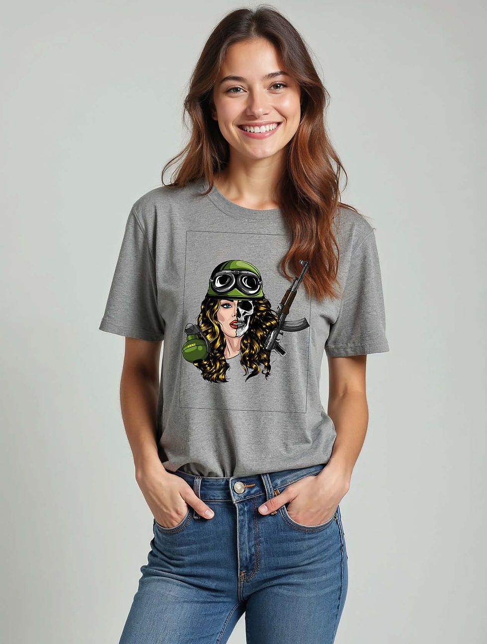Thumbnail: Warrior Calavera Chic Women’s Printed Graphic Streetwear T-Shirt – Buy Now