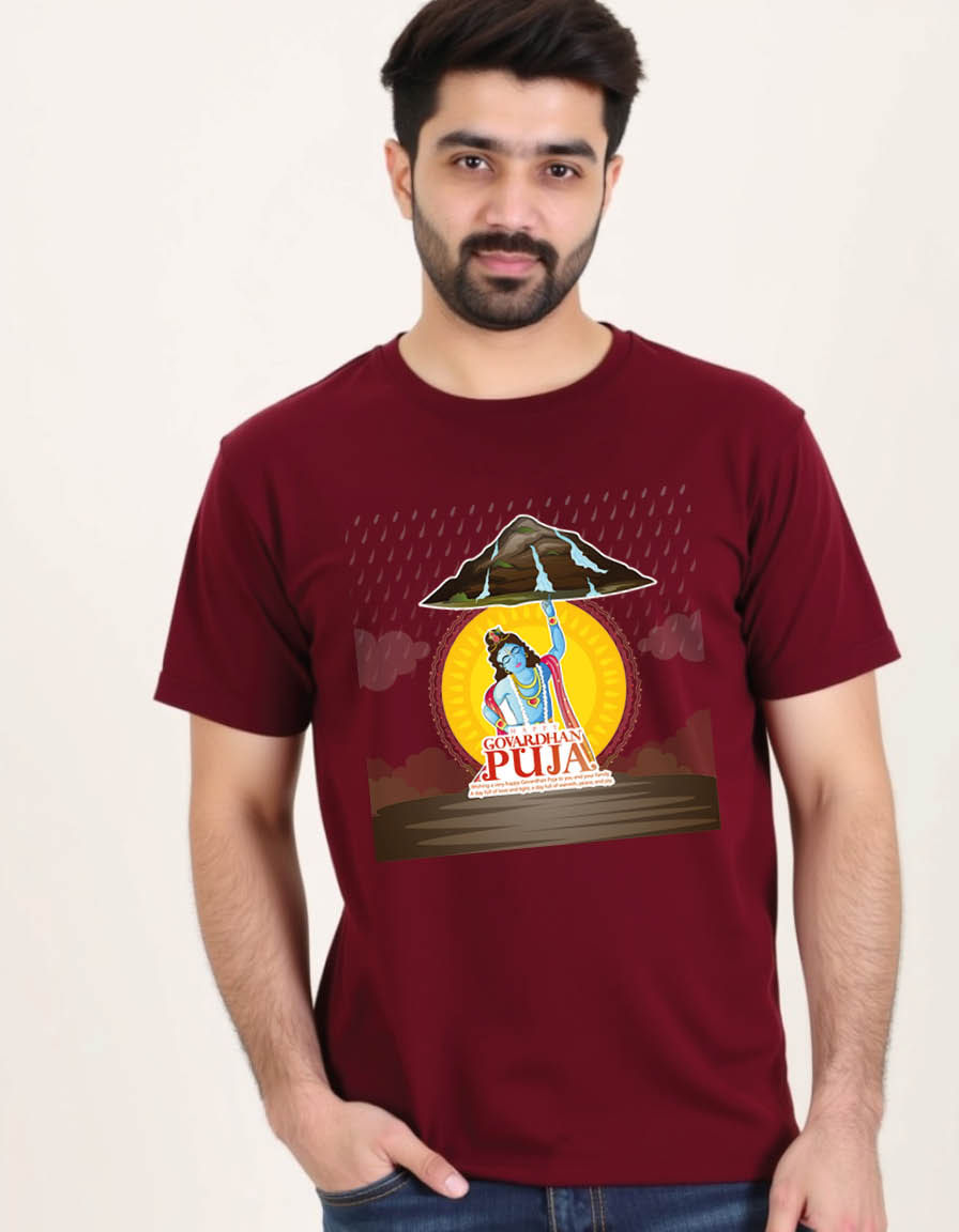Govardhan pooja Unisex printed graphic t shirt