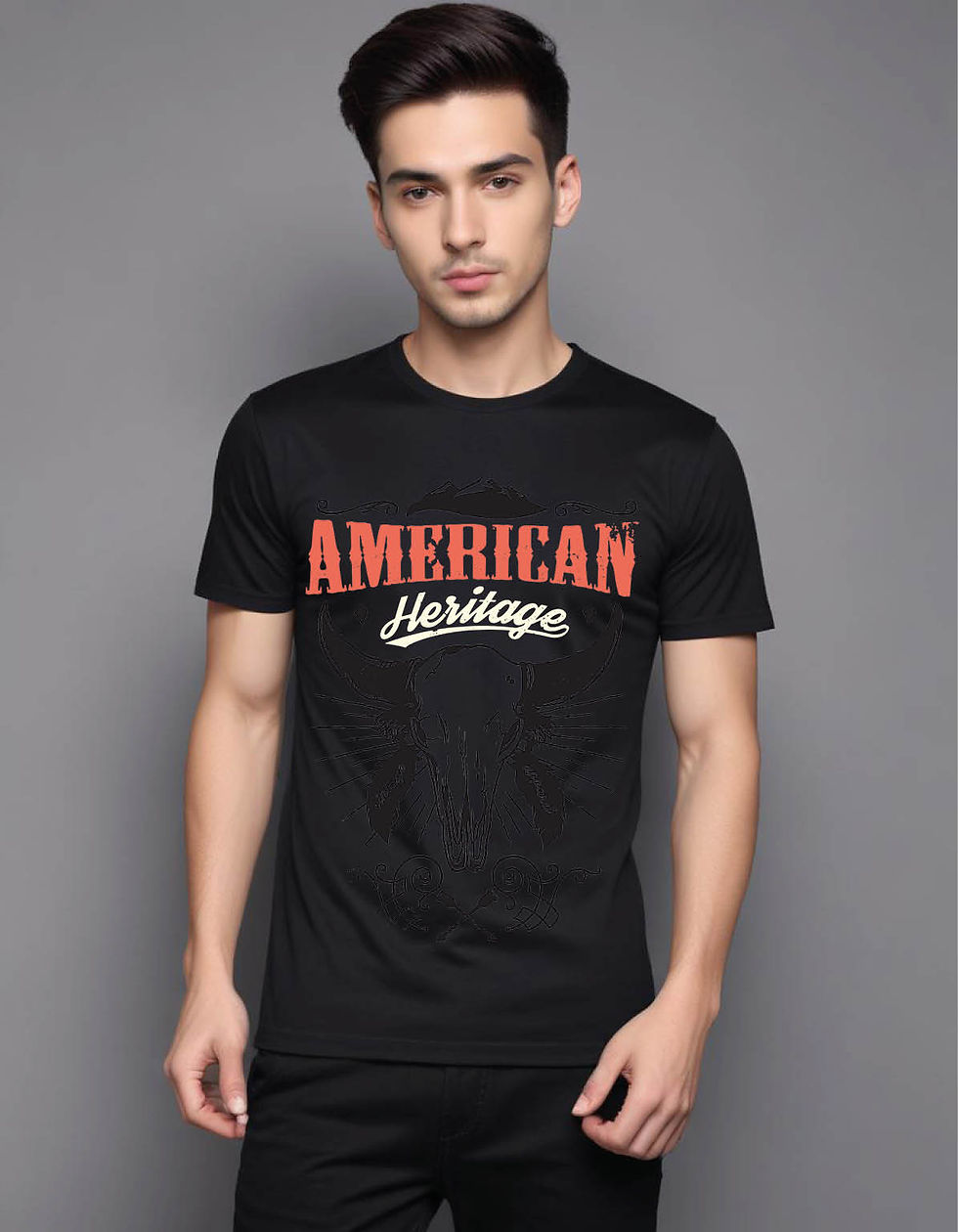 Thumbnail: american heritage animal skull mens printed graphic t shirt