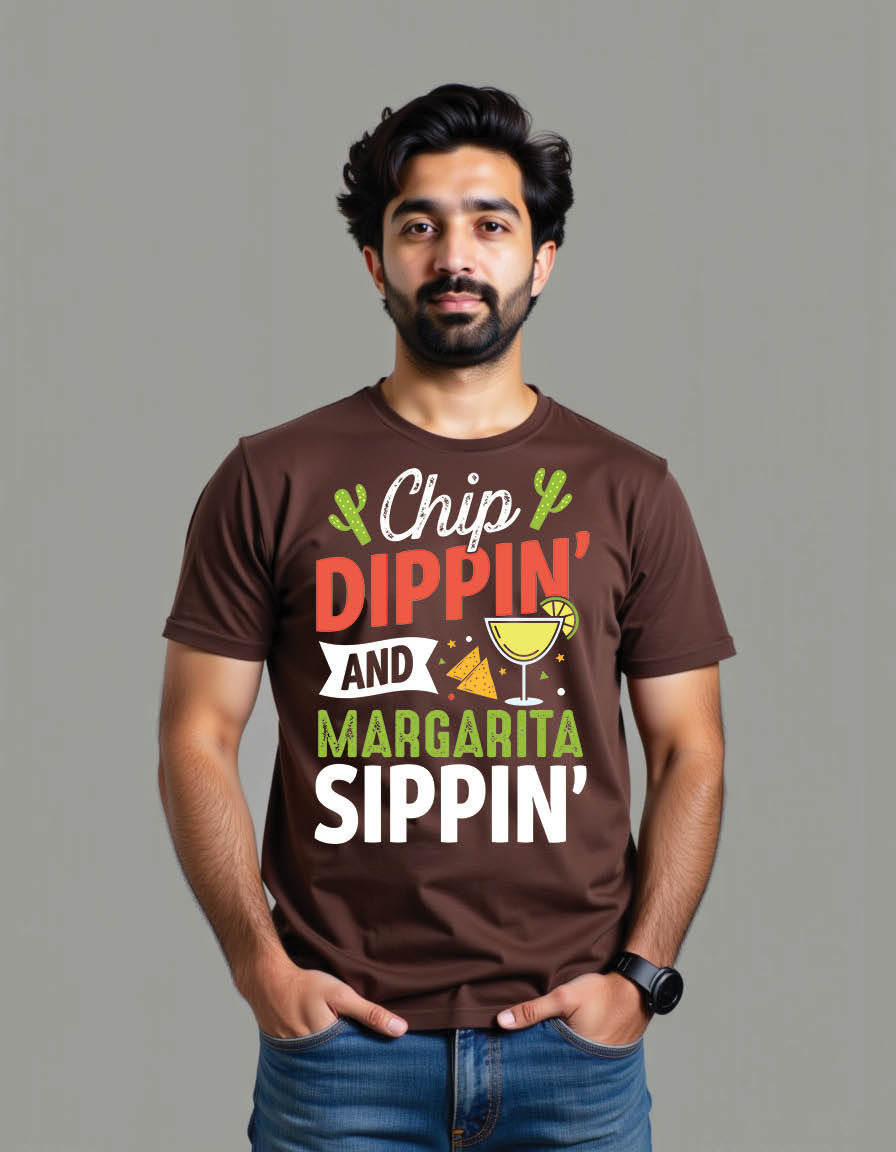 chip dippin margarita sippin cinco de mayo mens printed graphic t shirt