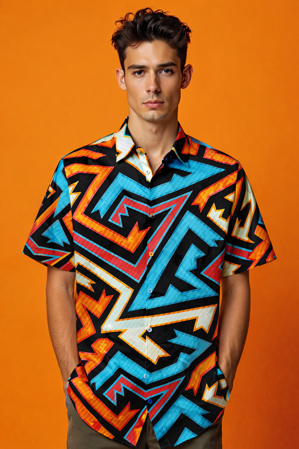 Geometric High Demand Patterned AOP Oversized Shirt