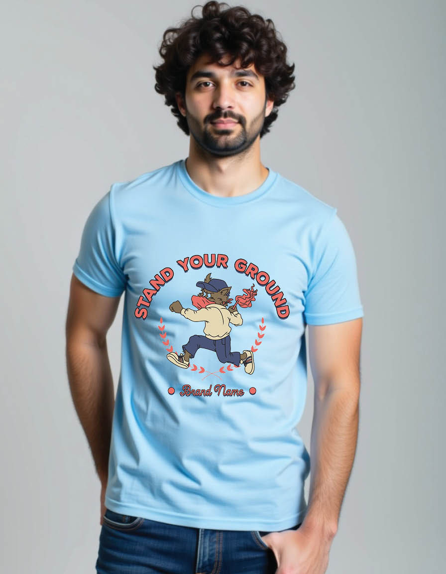 Thumbnail: cartoon of football fans wolf holding mens printed graphic t shirts