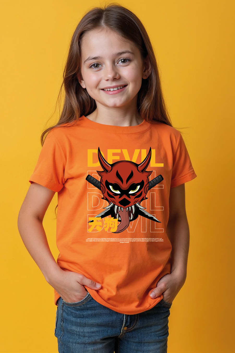 Thumbnail: devil Stylish Cool Kids T-Shirt – Graphic Print Design for Boys & Girls