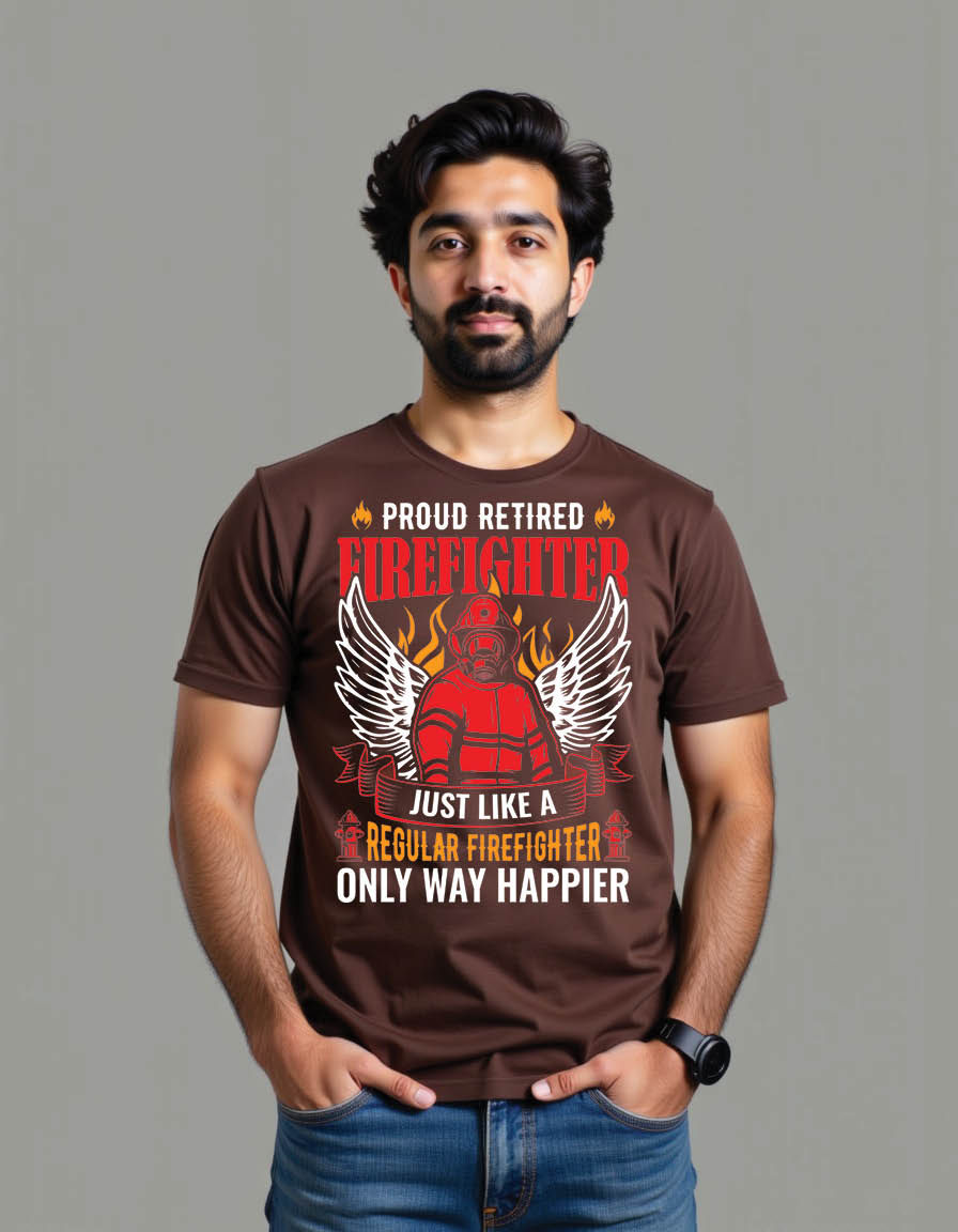 Thumbnail: proud retired firefighter just like regular mens printed graphic t shirt