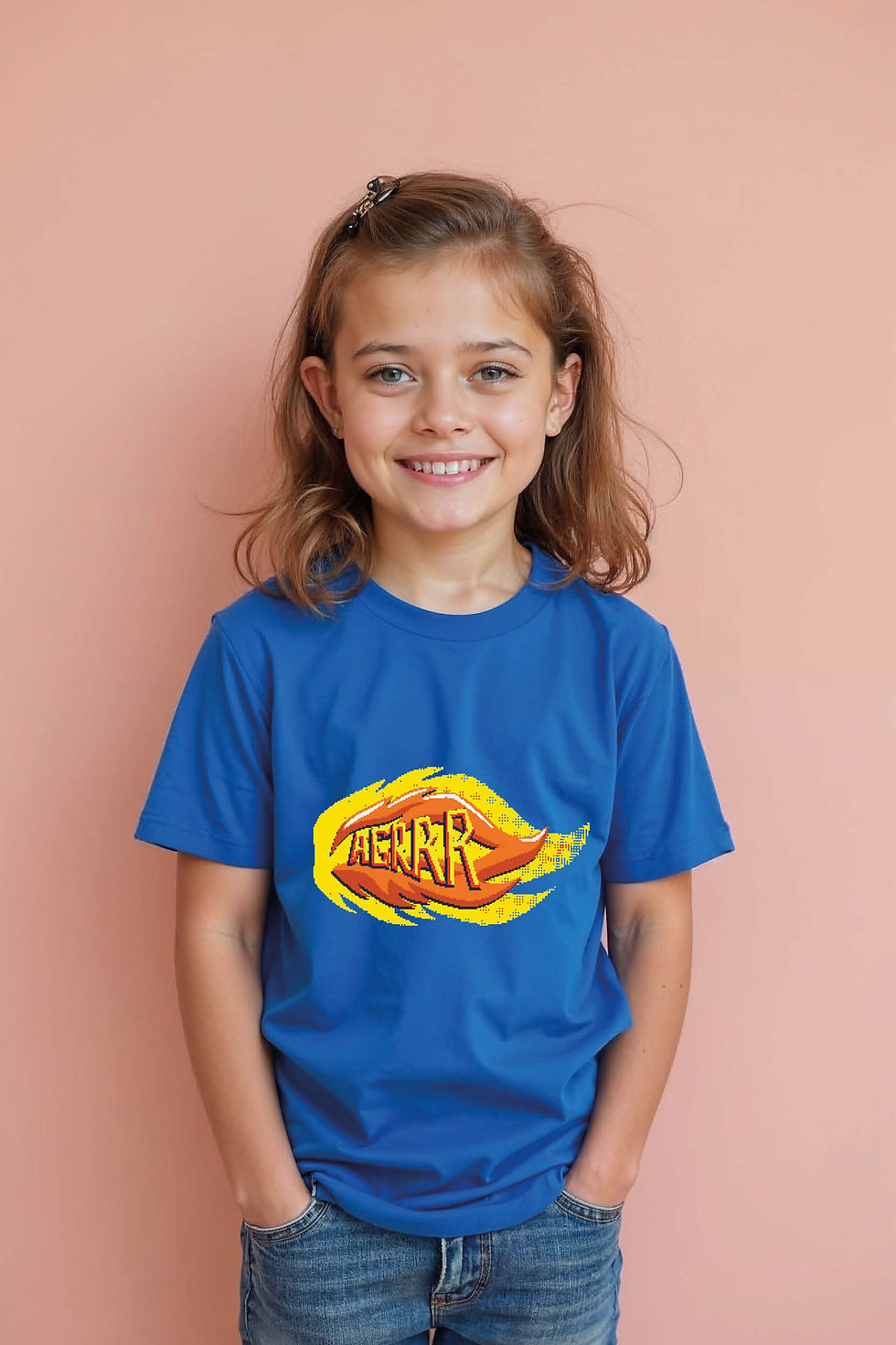 Comic Flame Power Graphic Kids T-Shirt Cotton Kids Graphic Tee