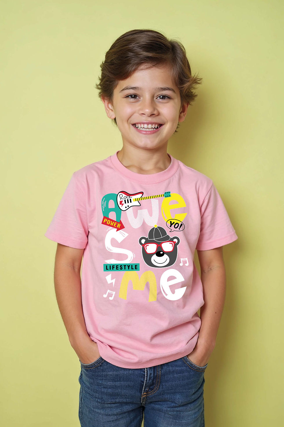 Thumbnail: Awesome Lifestyle Cartoon Toy Fashion Typography Print T-Shirt for Kids