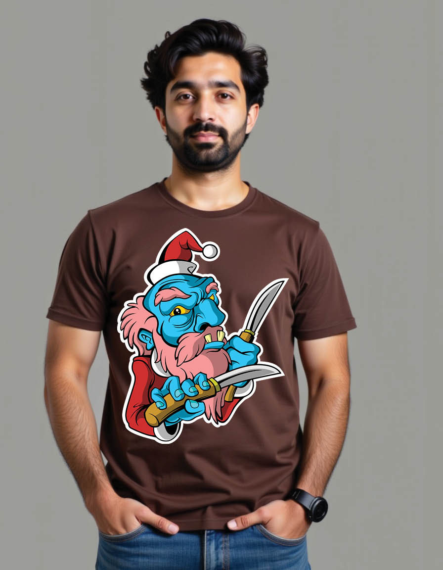 evil santaclaus christmas sticker dark mens printed graphic t shirt