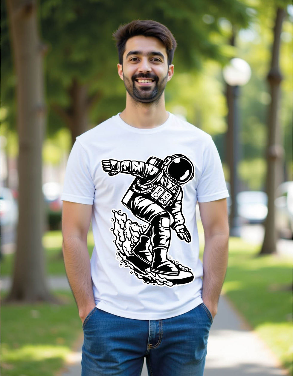Thumbnail: astronaut character mens printed graphic t shirt