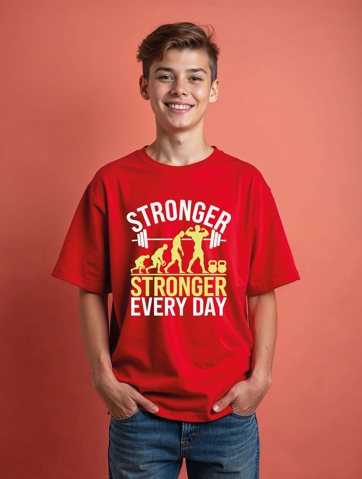 stronger every day Cool Unisex Oversized Drop Shoulder T-Shirt for Men & Women