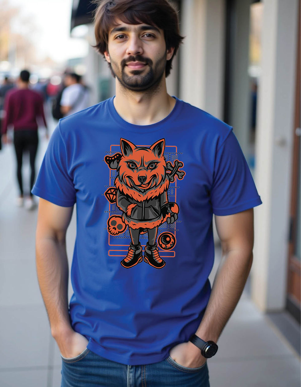 Thumbnail: siberian husky neon grayscale mens printed graphic t shirts