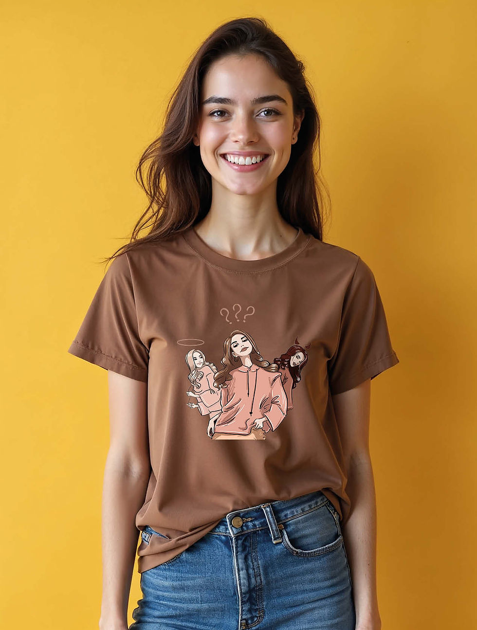 Thumbnail: Confused Girl MemeCasual Women’s Typography T-Shirt – Fast Delivery