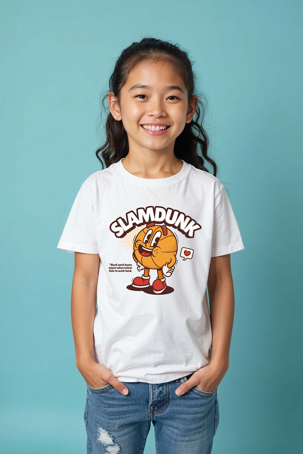 slamdunk Playful Trendy Printed Tee for Kids – Illustration Print Design tees