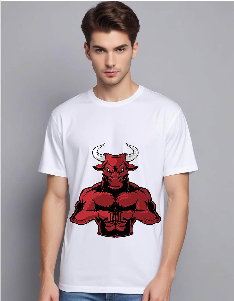 Thumbnail: bull fist mens printed graphic t shirt