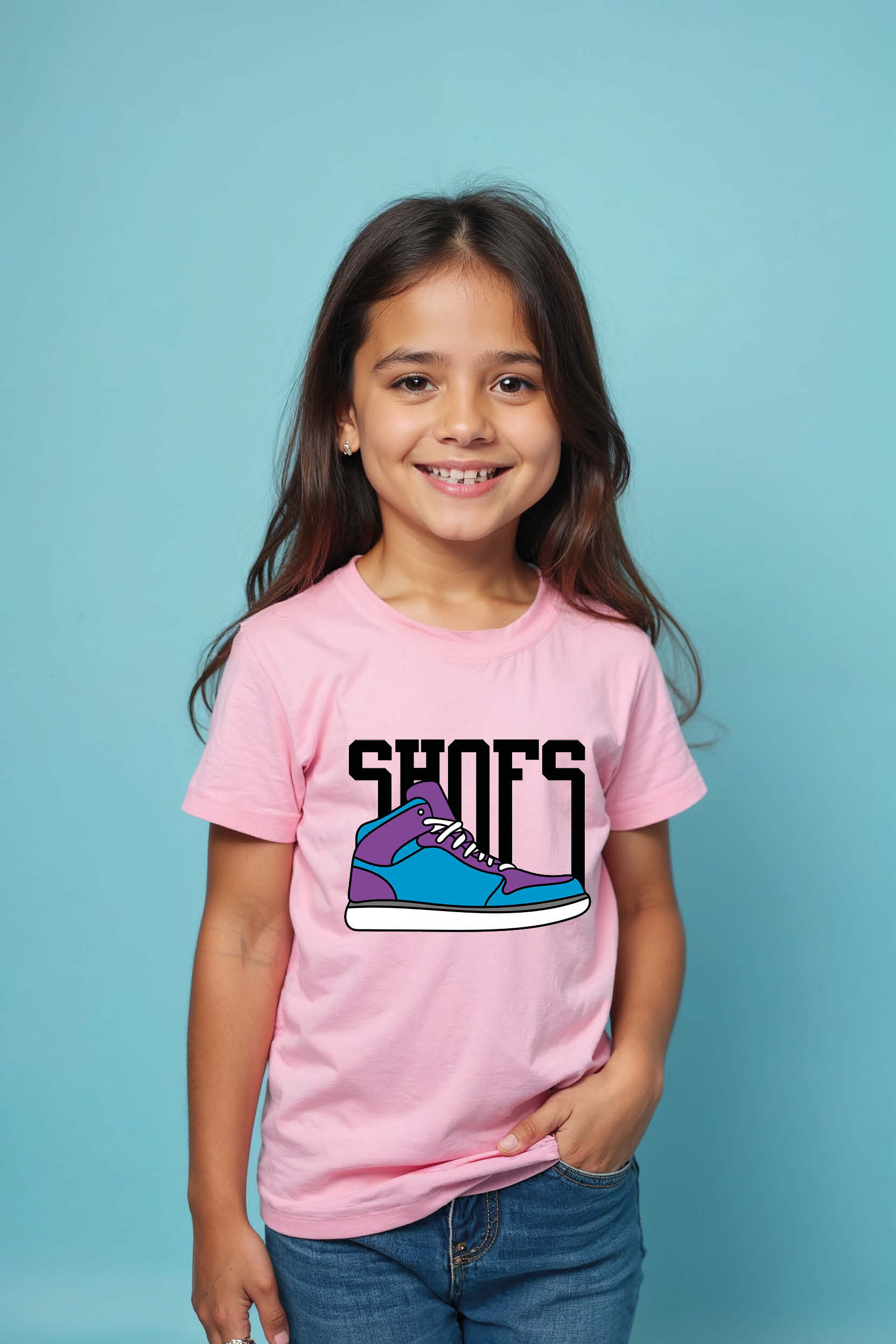shoes Premium Trendy Printed Tee for Kids – Graphic Print Design