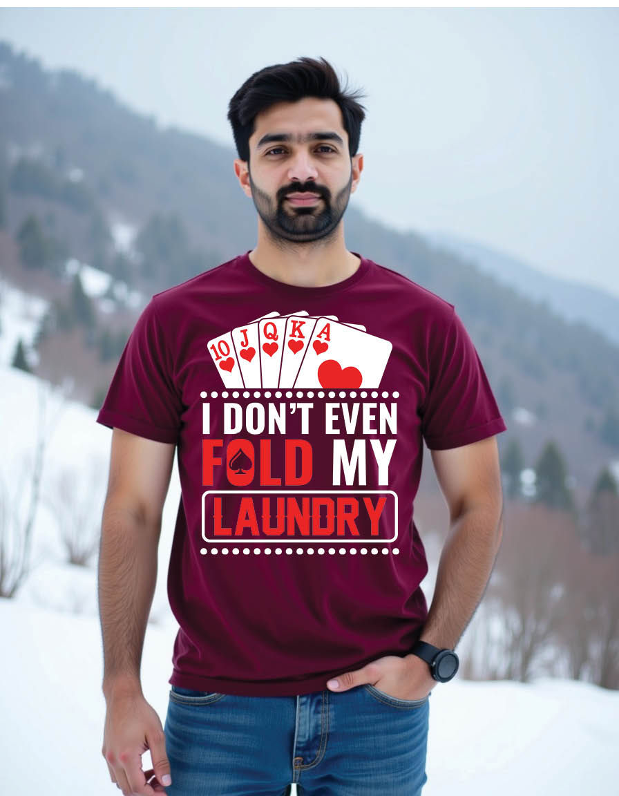 Thumbnail: i even fold laundry poker quotes mens printed graphic t shirt