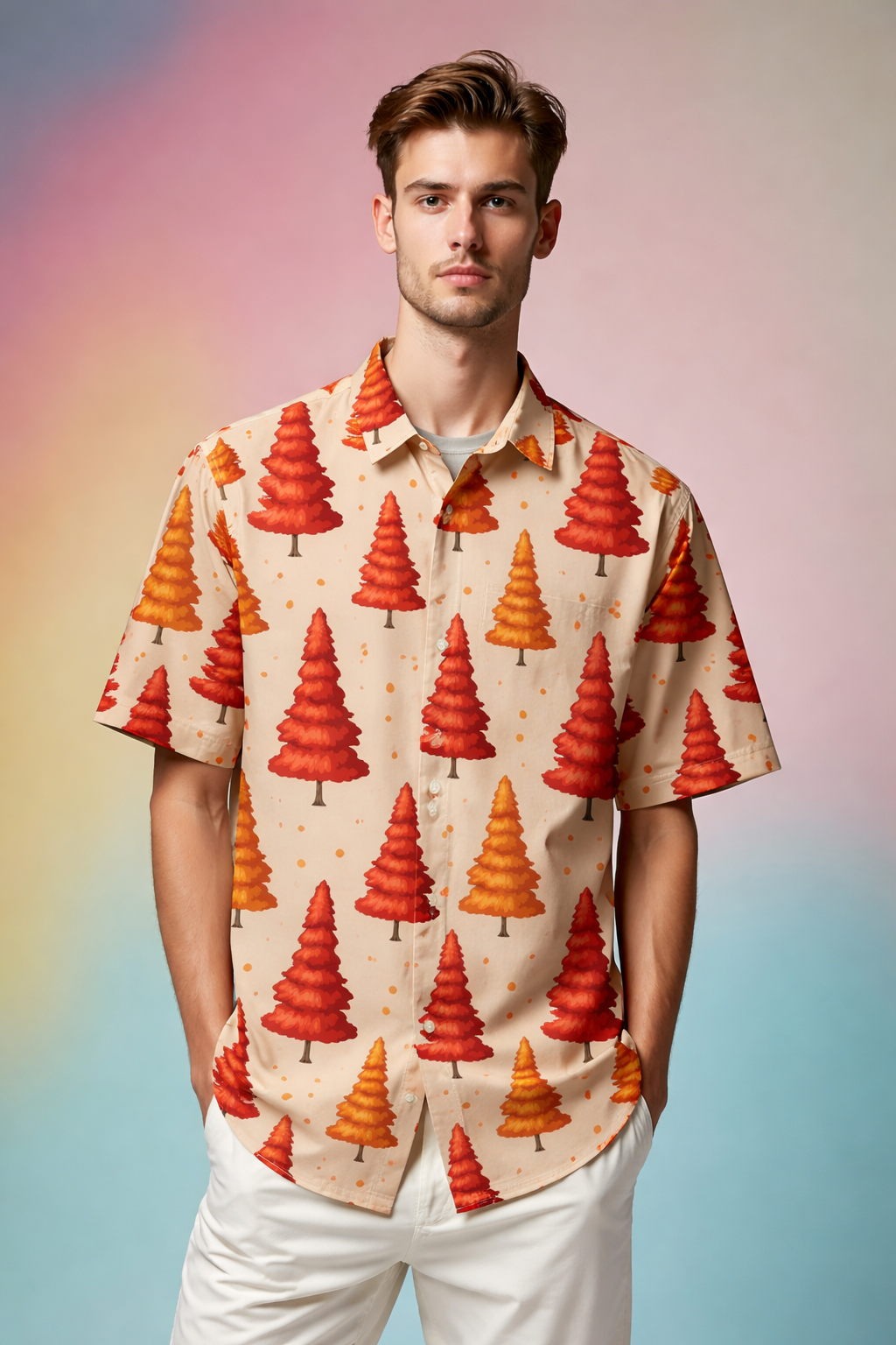 Autumn vibes Exclusive Designer Patterned Oversized Shirt