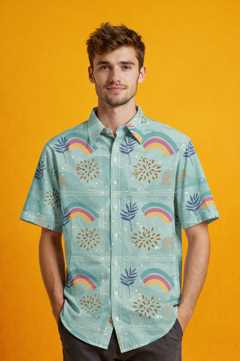 Casual style with vibrant patterns Statement Patterned AOP Oversized Shirt