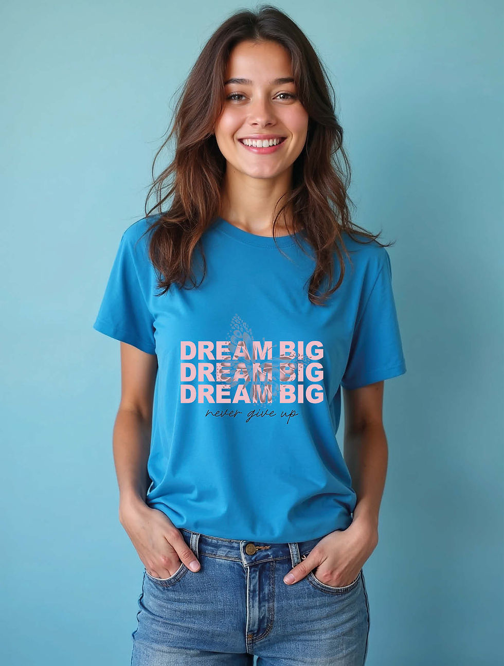 Thumbnail: bream big never give up Urban Women’s Printed Graphic T-Shirt – Discount Offer