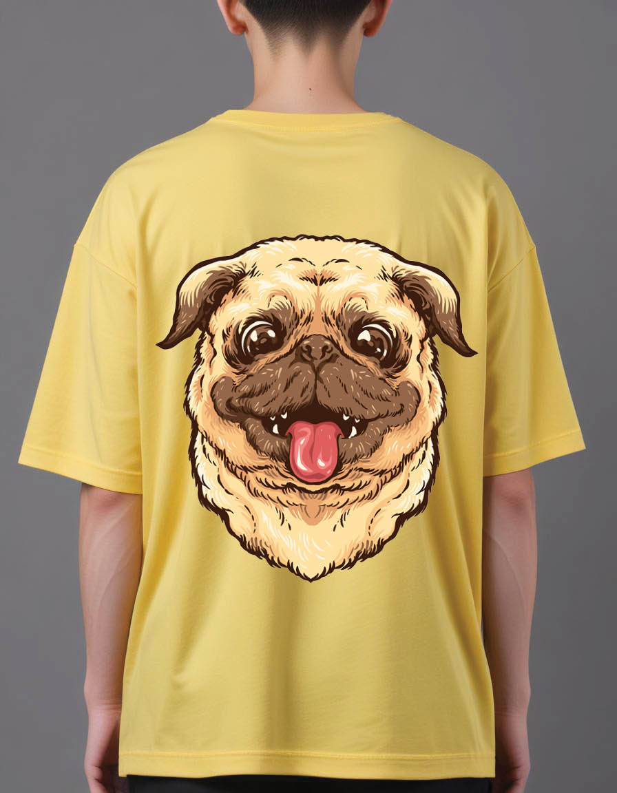 Thumbnail: cute pug dog mens Oversized Printed T shirt