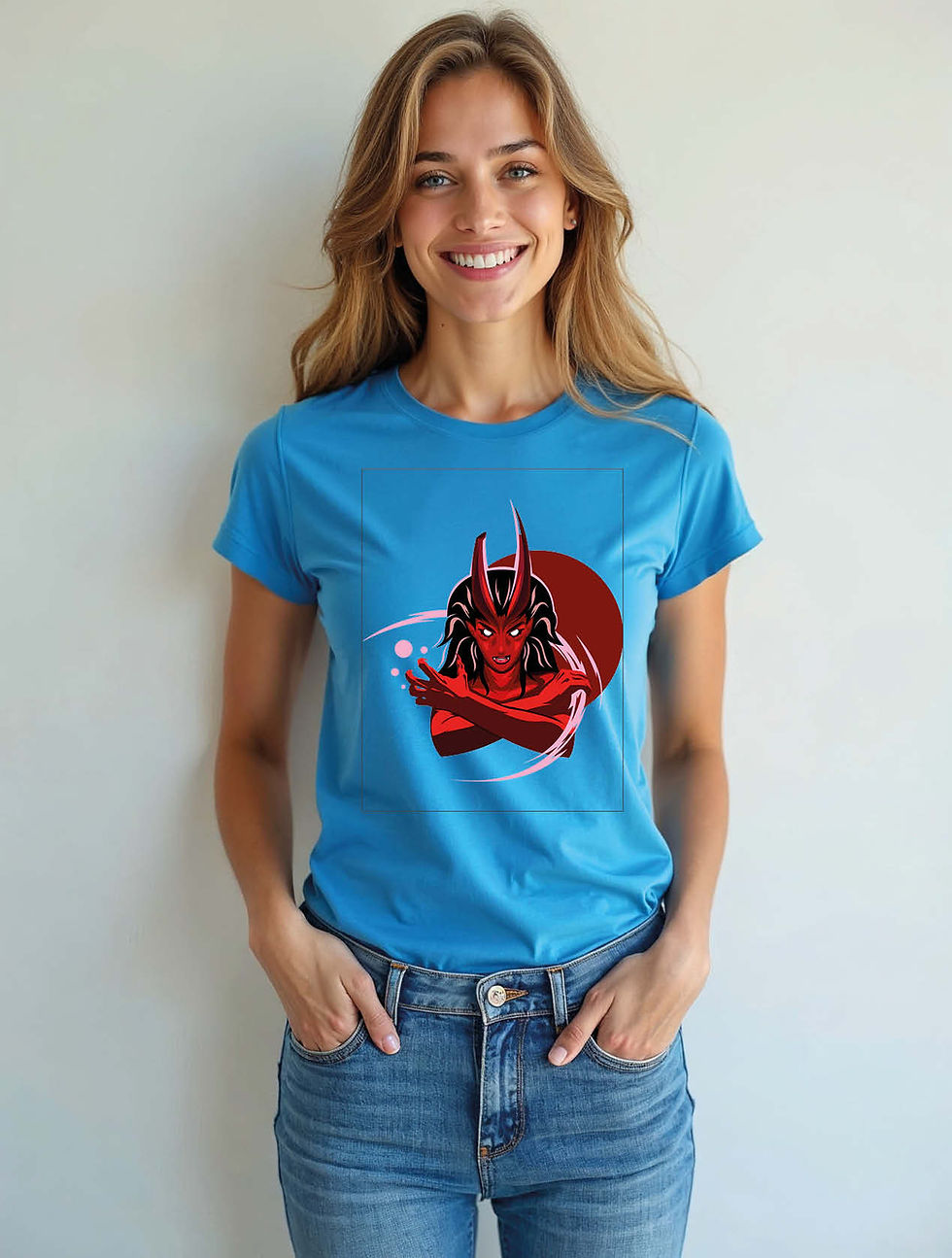 Thumbnail: Fiery Succubus Chic Women’s Printed Graphic Streetwear T-Shirt – Limited Stock