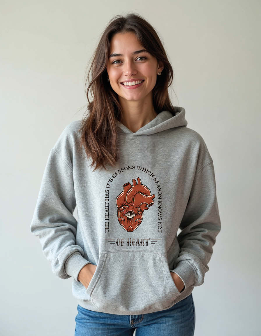 Thumbnail: the heart has its reasons which reason knows not of heart Unisex Graphic hoodies