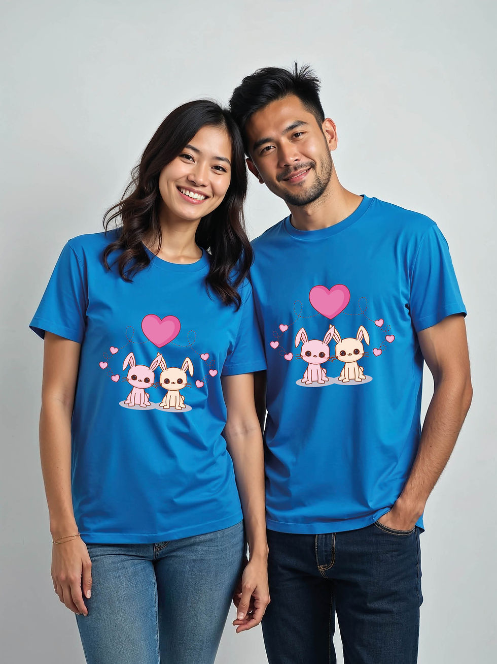 Thumbnail: Cute Cartoon Couple Matching Tee Lovers Edition – Shop Now