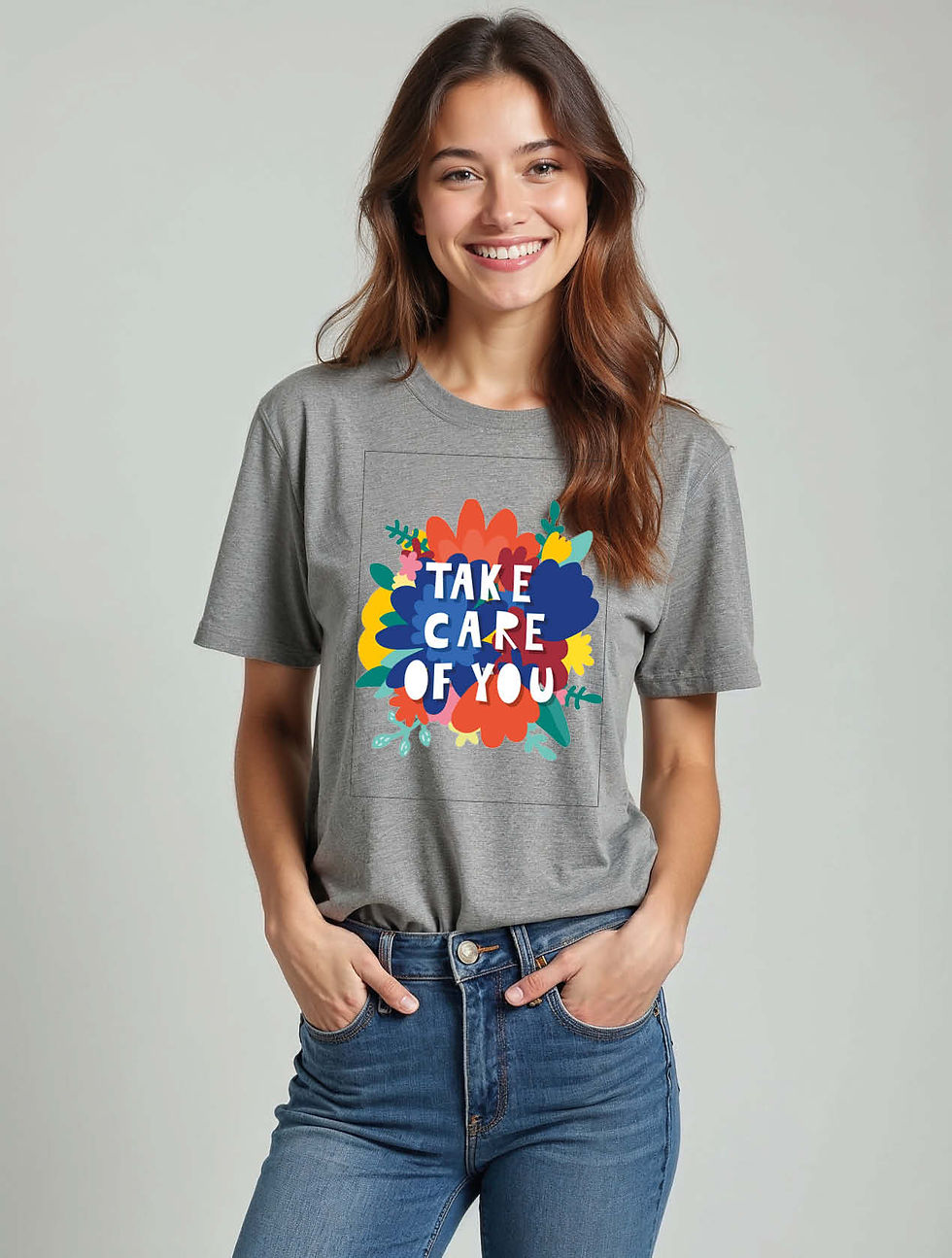 Thumbnail: take care of you Classic Women’s Graphic Quote T-Shirt – Discount Offer