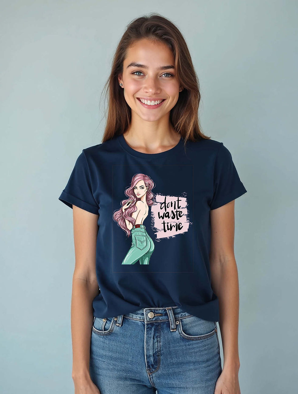 Thumbnail: dont waste timeCool Women’s Printed Graphic Streetwear T-Shirt – Limited Stock