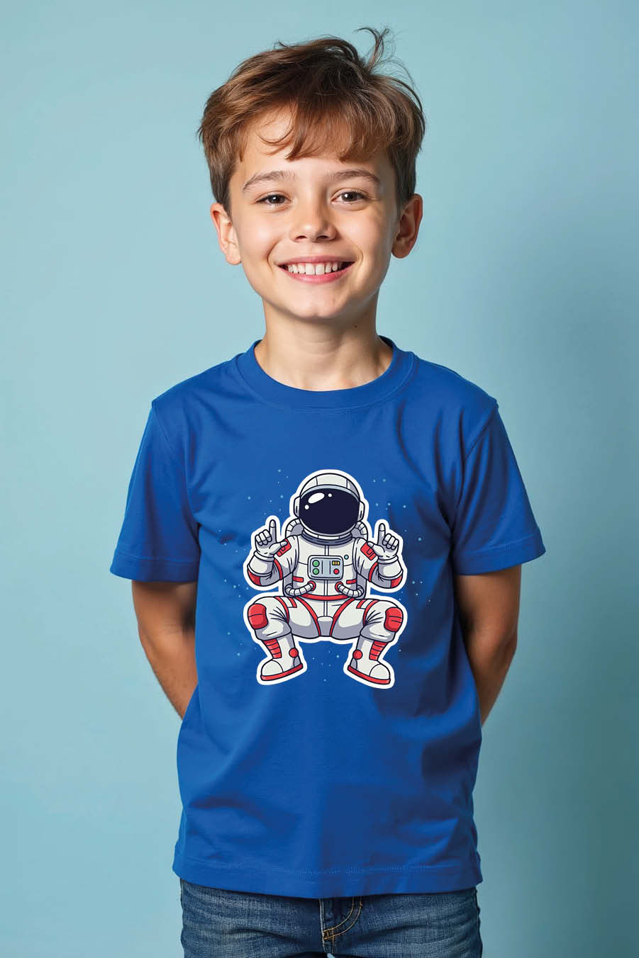 Thumbnail: Breakdancing Astronaut Cool Kids Printed T-Shirt – Funny Print Design