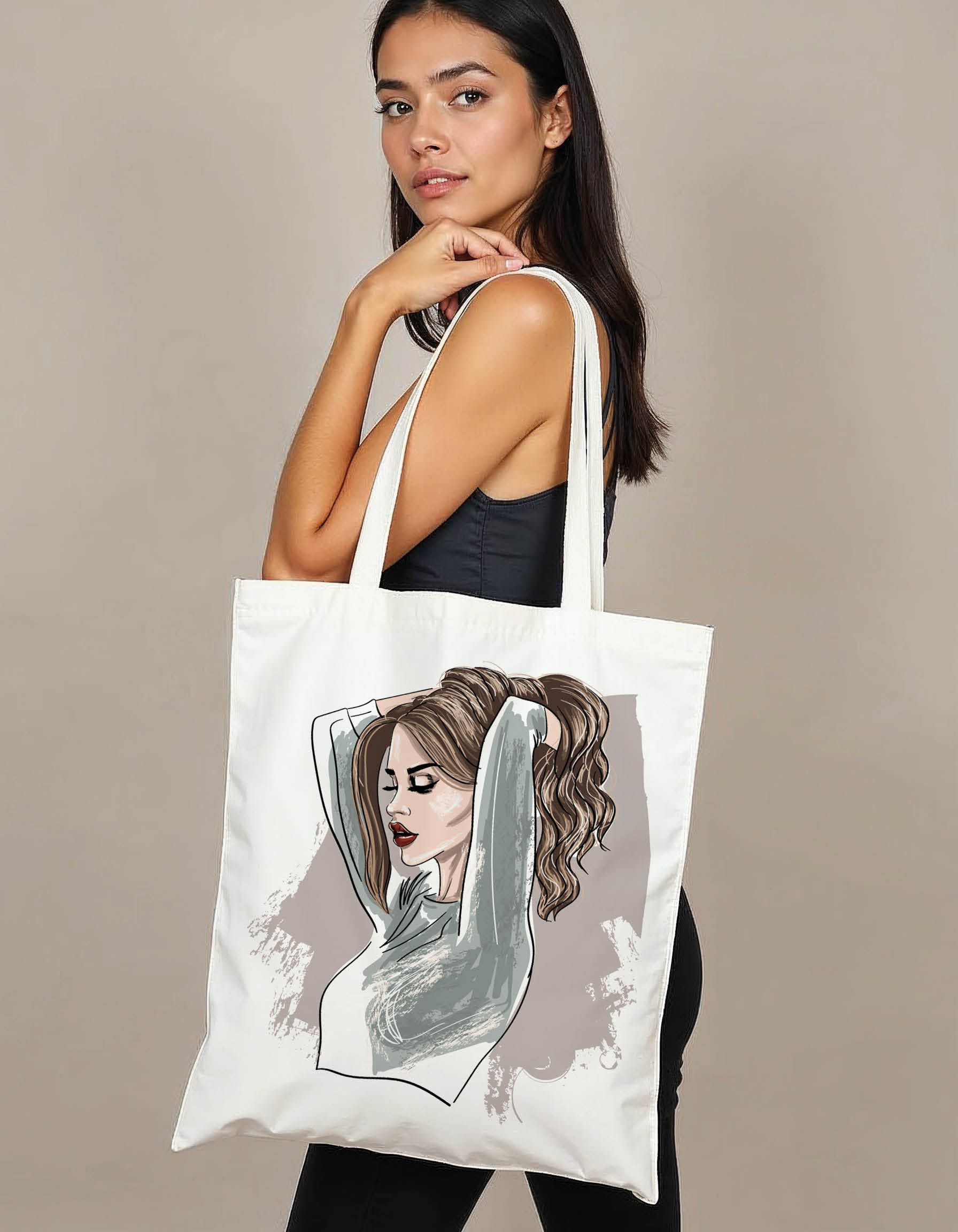 Reusable Grocery Tote Printed Bag – Trendy Canvas Fashion Bag Low Price Offer