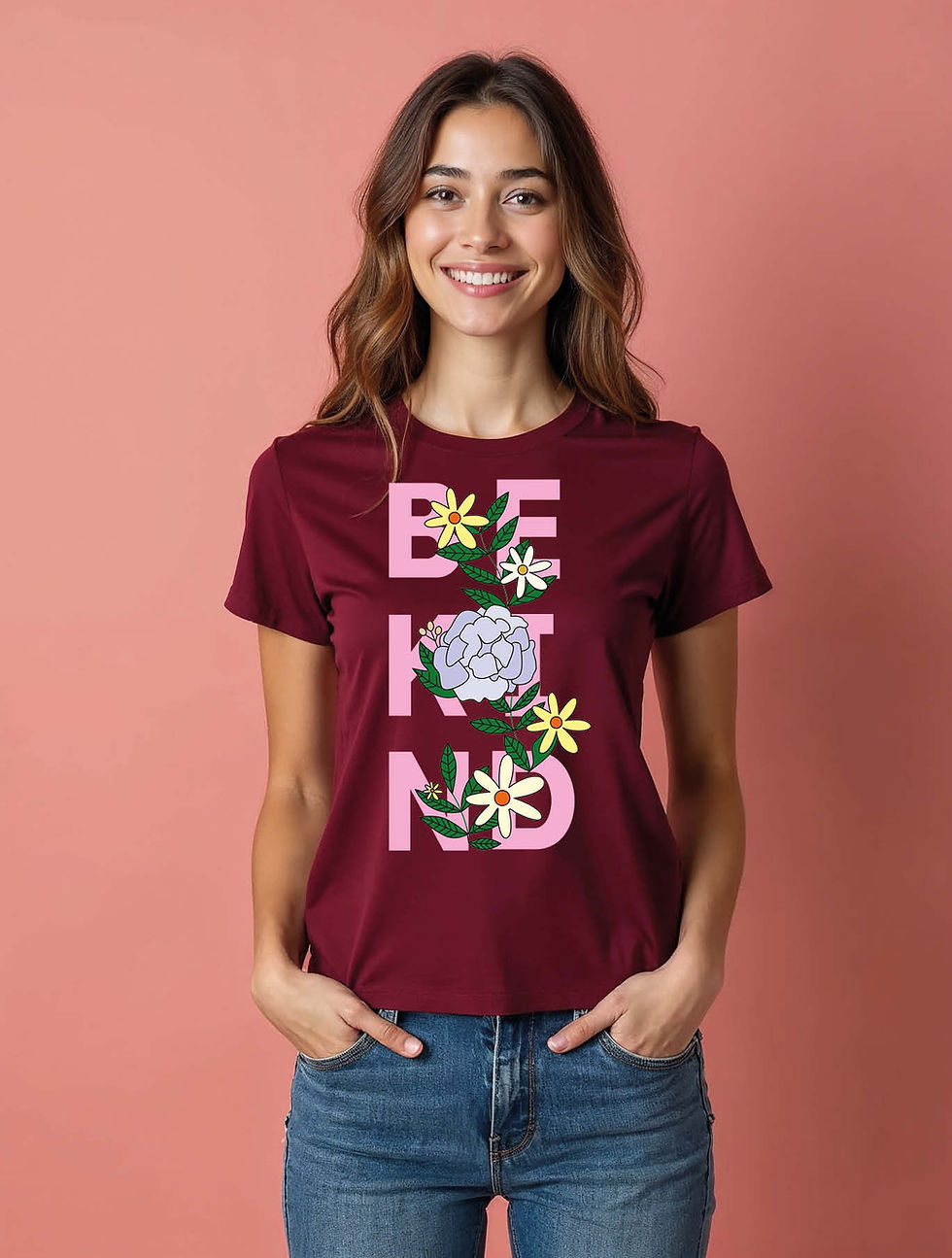 Thumbnail: be kind Modern Women’s Printed Graphic T-Shirt – Limited Stock