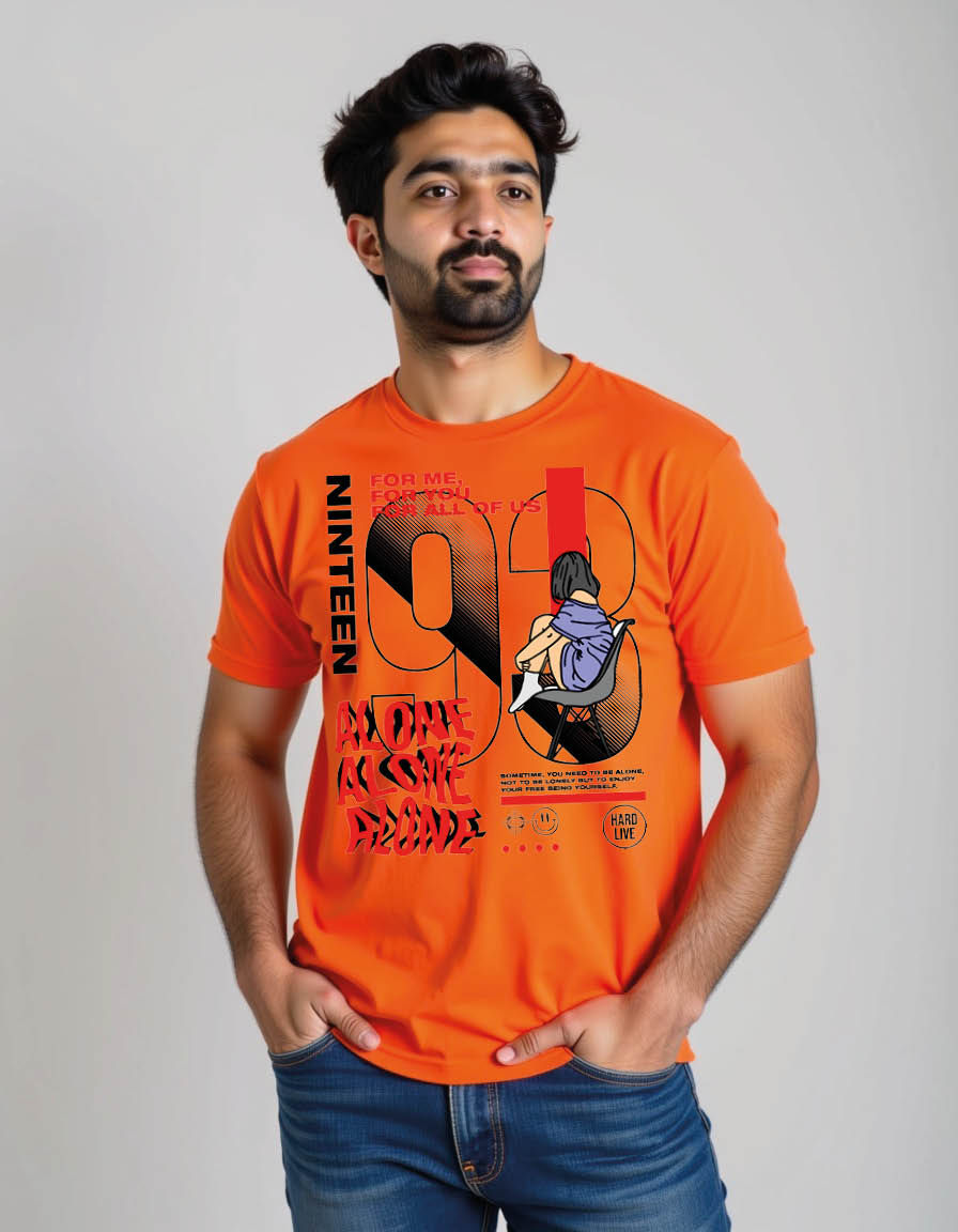 Thumbnail: alone slogan street style vintage fashion mens printed graphic t shirt