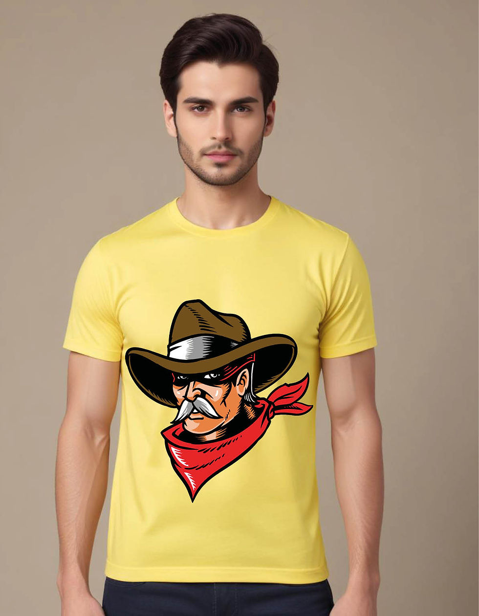 Thumbnail: cowboy mens printed graphic t shirt