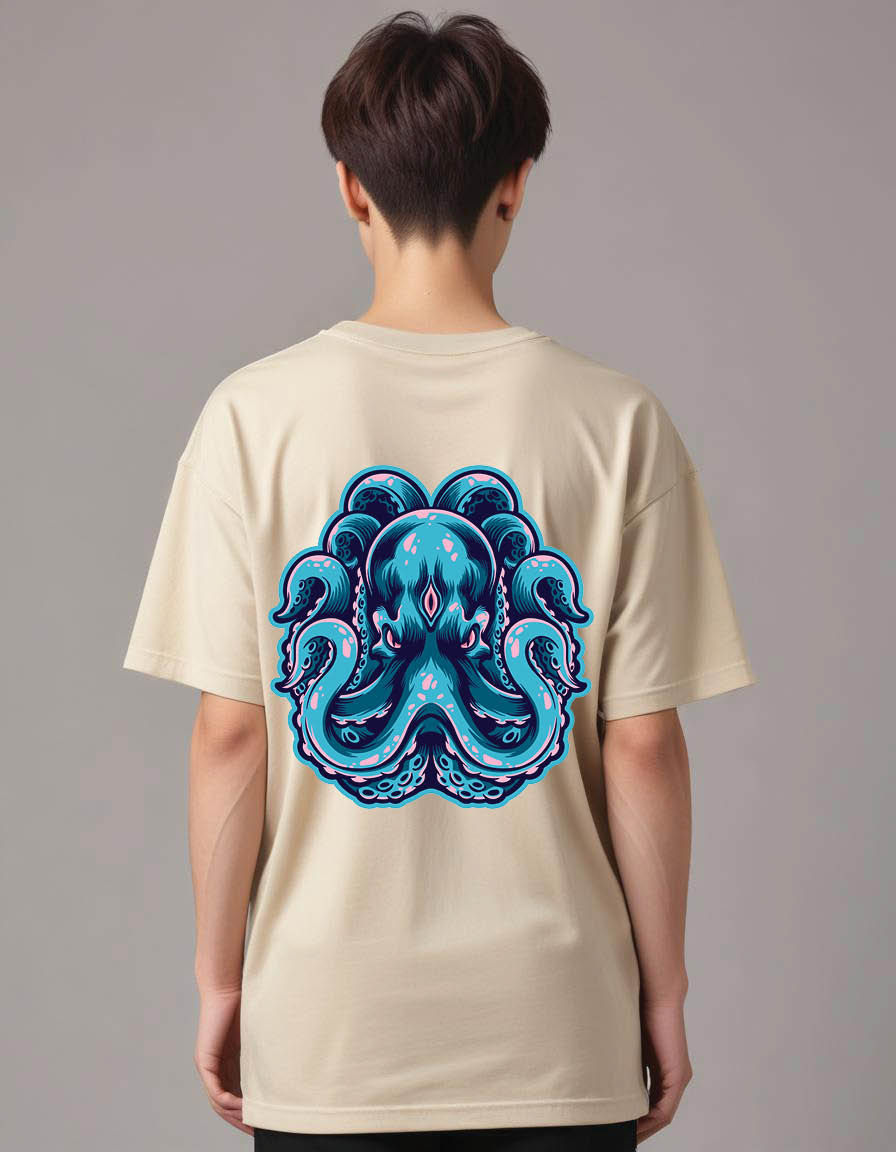 Thumbnail: mythical octopus mens Oversized Printed t shirt