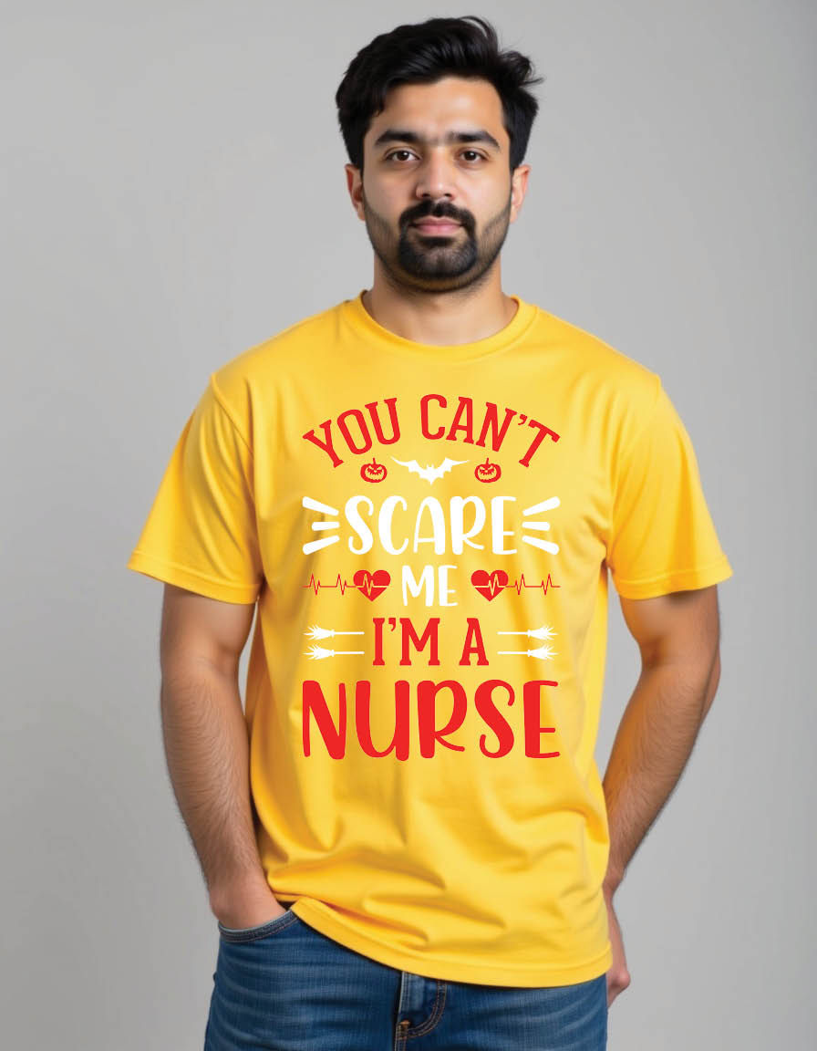 Thumbnail: you cant scare me i m nurse halloween quotes mens printed graphic t shirt