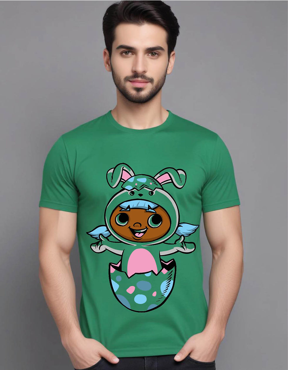 Thumbnail: bunny girl mens printed graphic t shirt