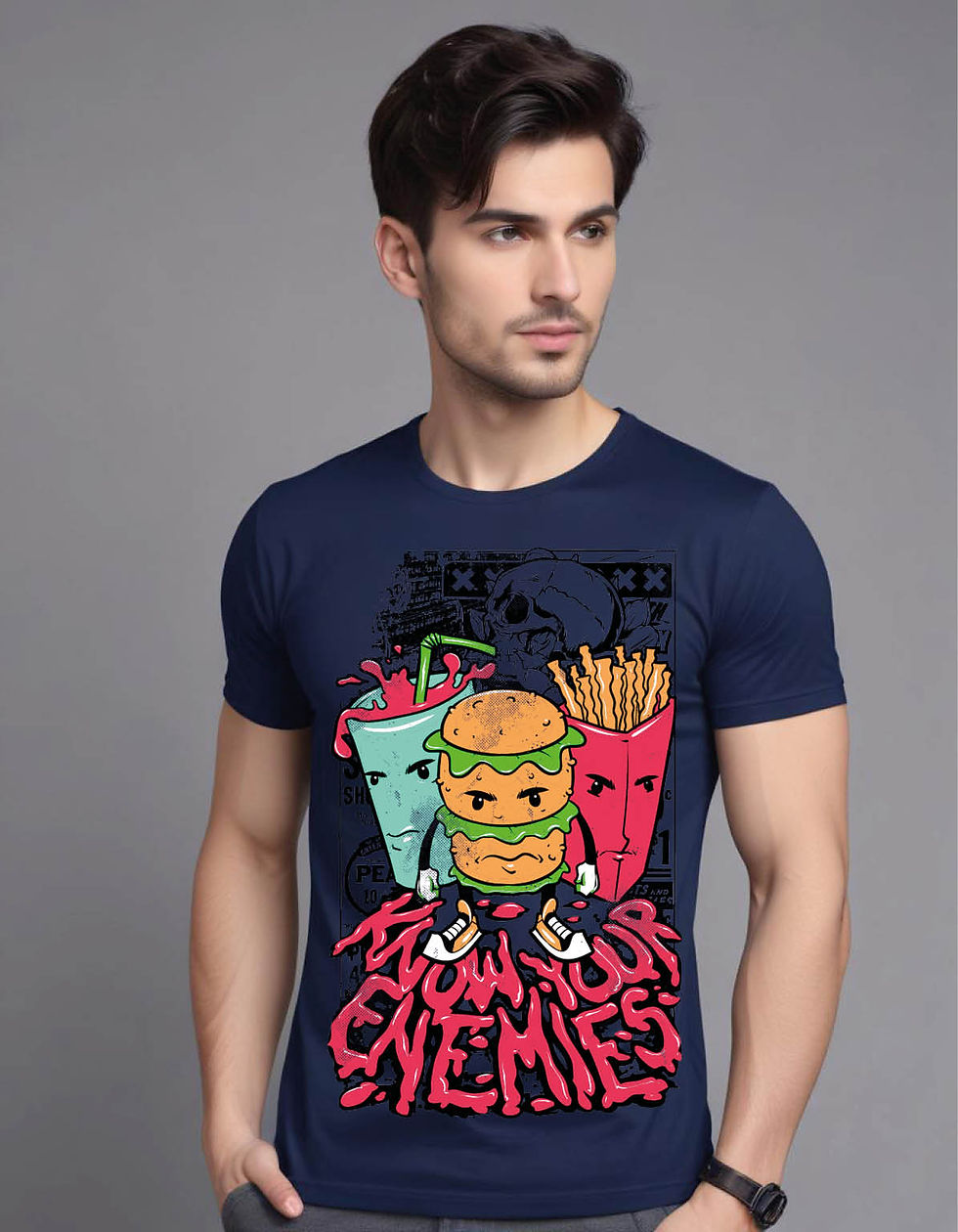 Thumbnail: angry fast food magazine mens printed graphic t shirt
