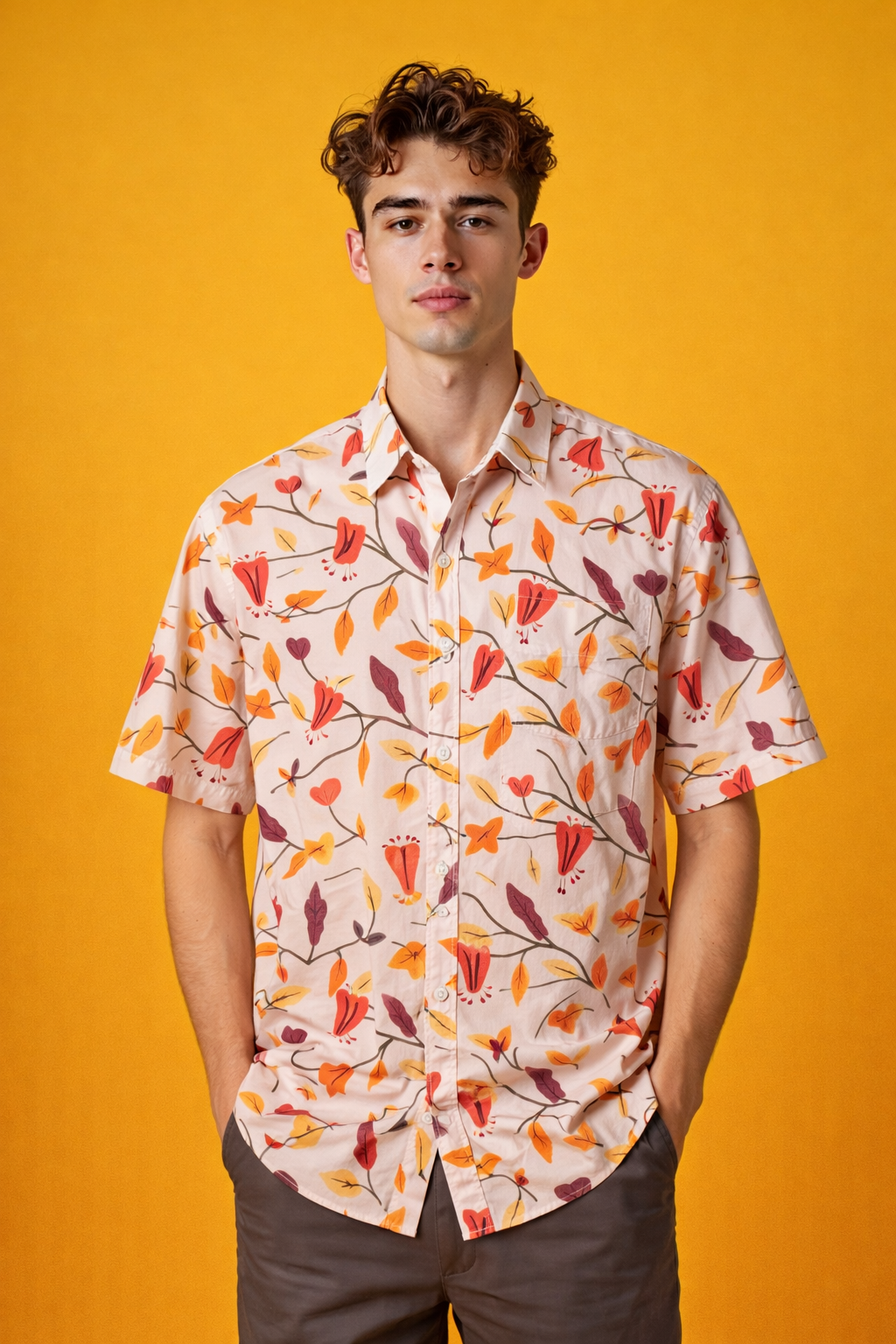 Floral style Exclusive Trend Patterned Oversized Shirt with Full Print
