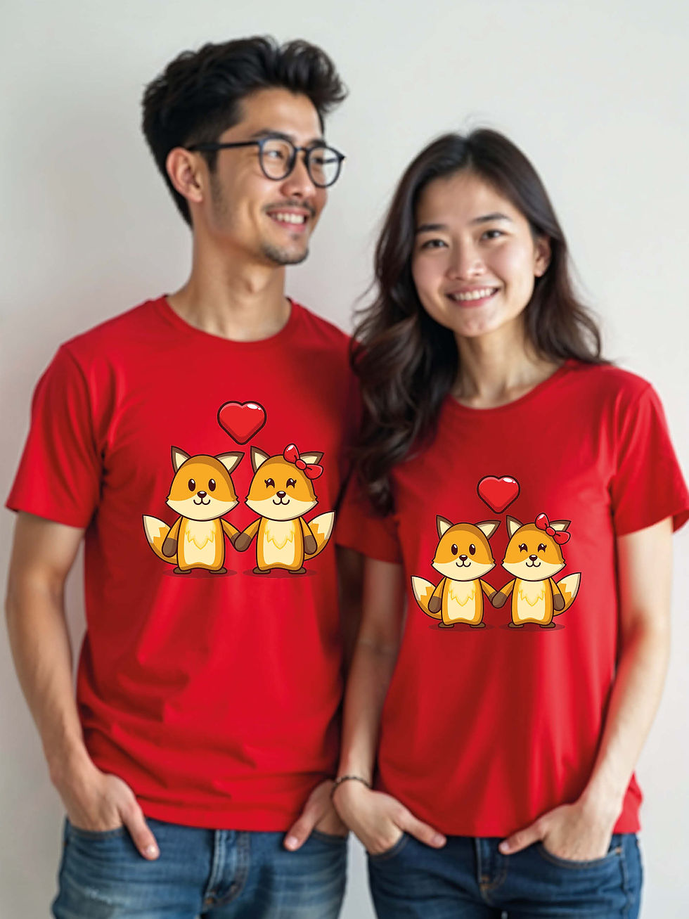 Thumbnail: Valentine’s Cartoon Couple Matching Tee Lovers Edition – Shop Now