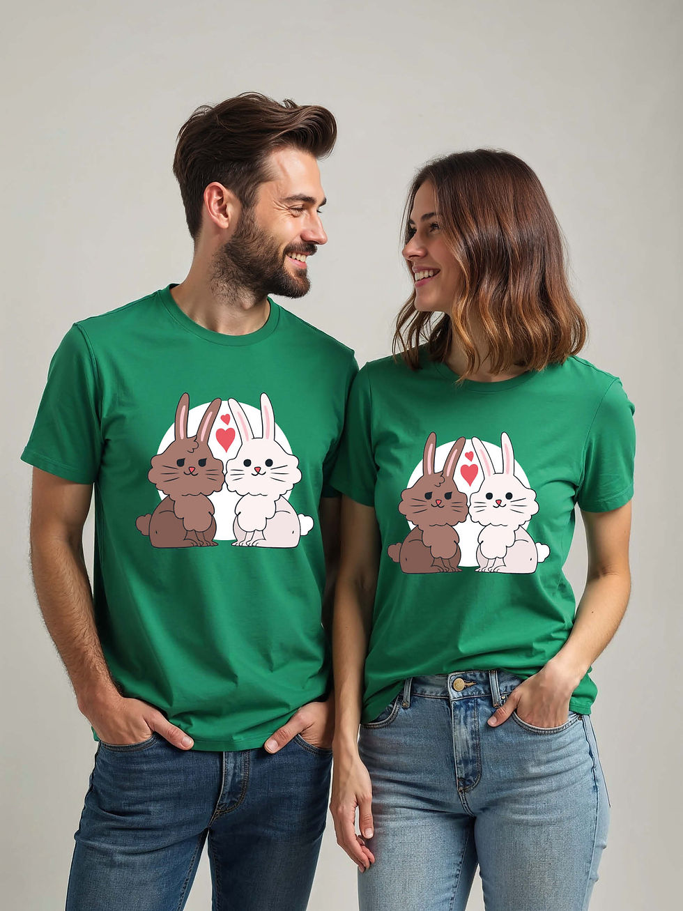 Thumbnail: Cute Cartoon Couple T-Shirt Lovers Edition – Premium Quality