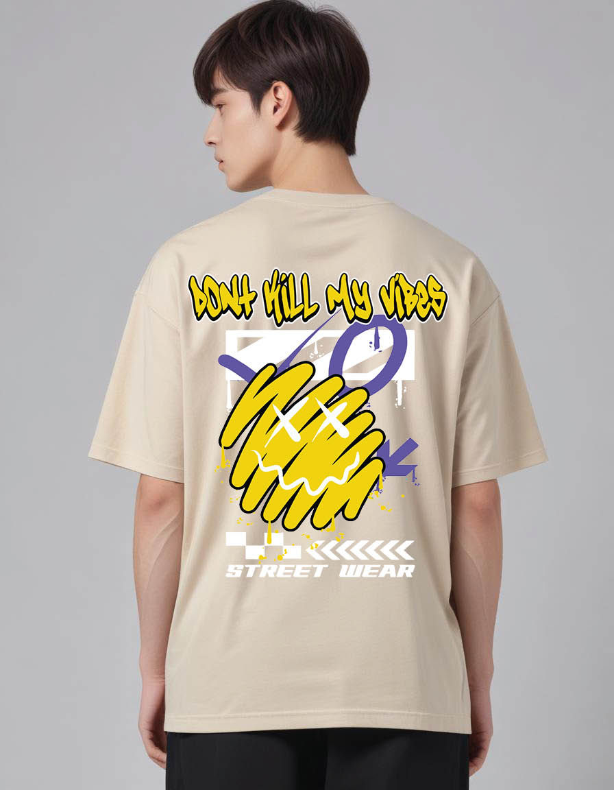 Thumbnail: graffiti fear emoticon street wear Oversized Printed t shirt