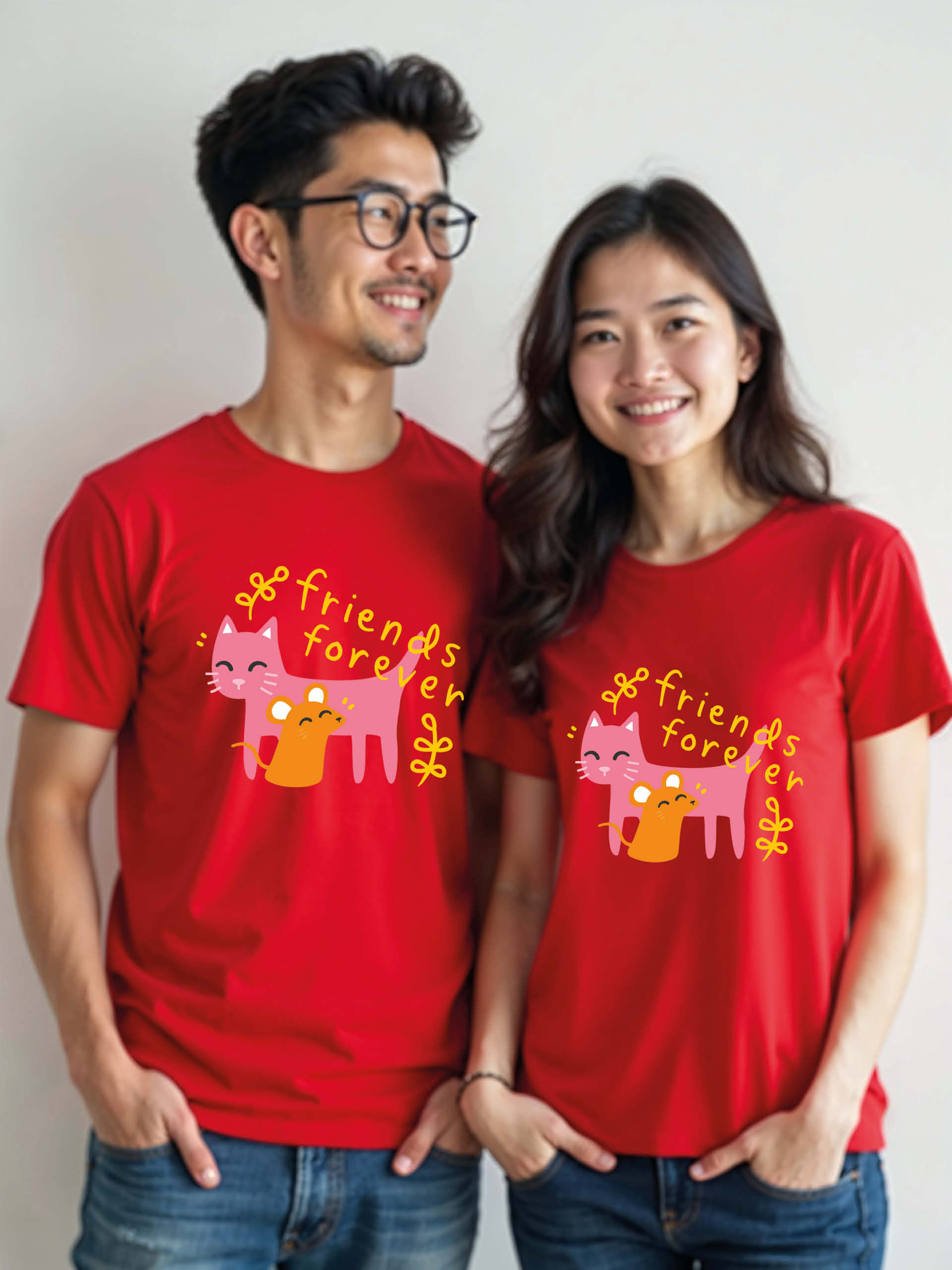 Forever Love Cartoon Couple T-Shirt Lovers Edition – Premium Quality