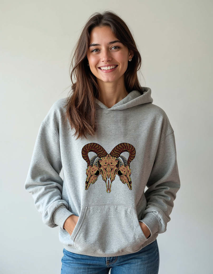 Thumbnail: Cerberus Ram Streetwear Unisex Printed Graphic Hoodies For Men & Women