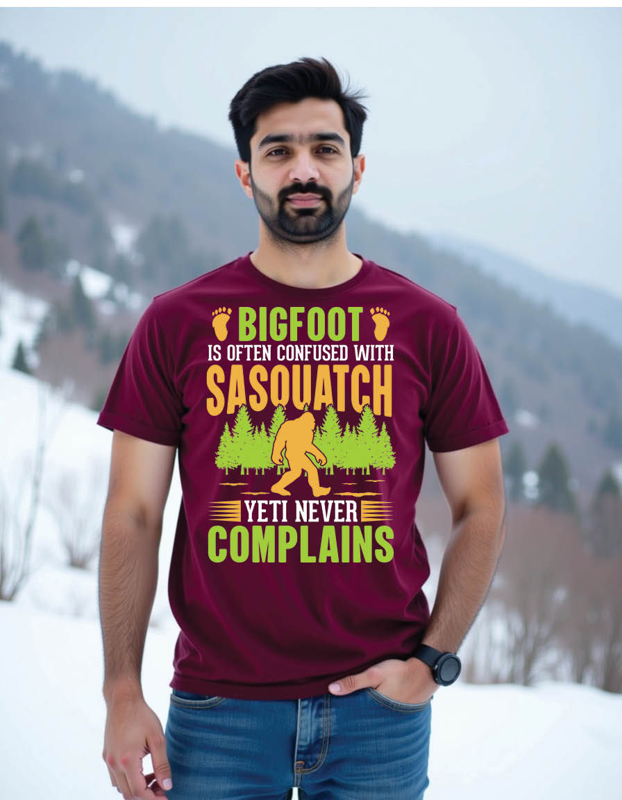 bigfoot is often confused with sasquatch yeti never mens printed graphic t shirt