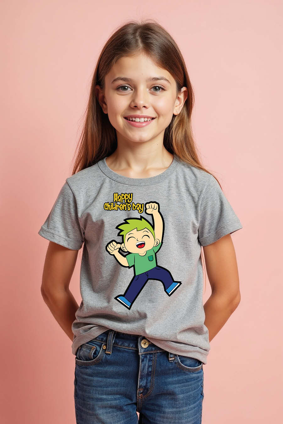 happy children day Cotton Unisex Kids Graphic Quote Print Design Boys & girls