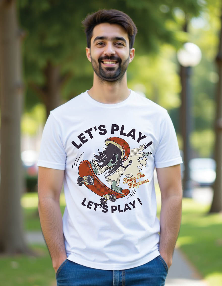 Thumbnail: cartoon of ghost playing skateboard mens printed graphic t shirts