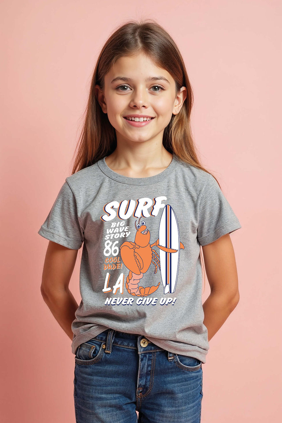 Thumbnail: Surf Carrtoon Casual Cool Cartoon Kids T-Shirt – Cartoon Print Design for Boys