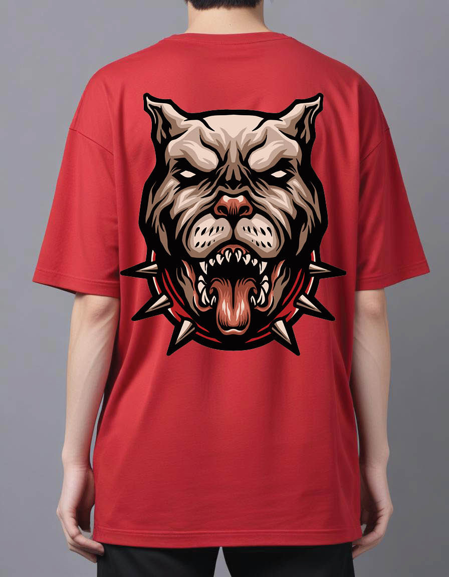 Thumbnail: angry pitbull head Mens Oversized Printed T shirt